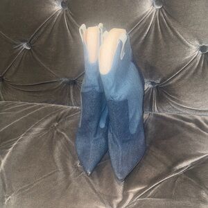 Fashion Nova Blue Heeled Boots